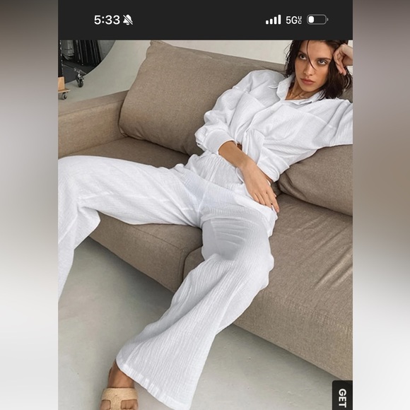 NWT Commense White Cotton pants set - Picture 2 of 5